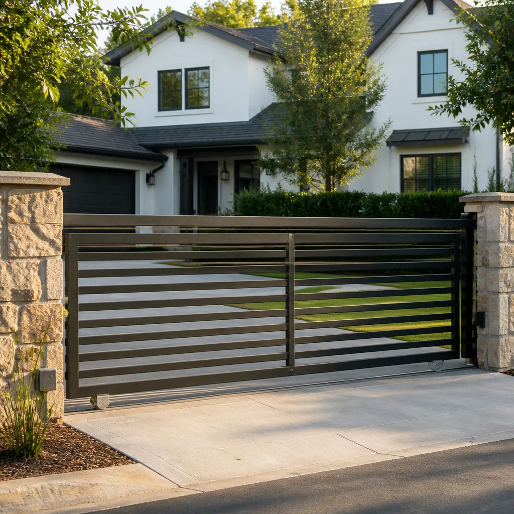 Sliding driveway gates